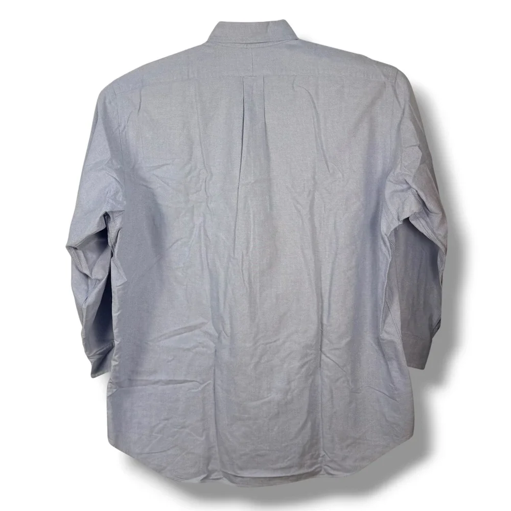 Polo Ralph Lauren Shirt Men 17.5 XL Blue Yarmouth Cotton Oxford Button Down Pony